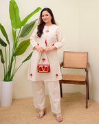 Ivory Red Mushroom Magic Cotton Co-ord
