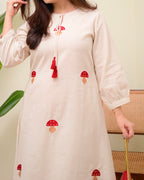 Ivory Red Mushroom Magic Cotton Co-ord