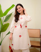Ivory Red Mushroom Magic Cotton Co-ord