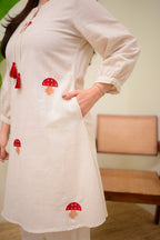 Ivory Red Mushroom Magic Cotton Co-ord