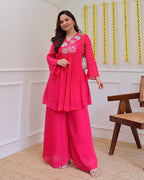 Pink Handwork Chinnon Festive Co-ord