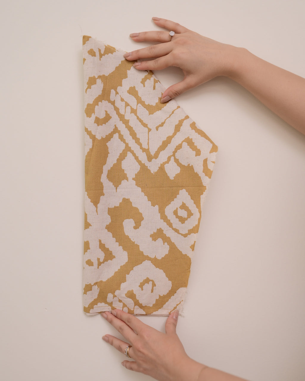 Mustard Ikat Cotton A Line Kurta Set