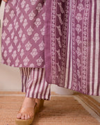 Mauve Floral Cotton Suit