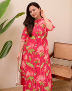 Pink Lotus Cotton Kurta Palazzo Set