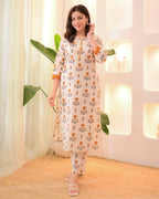 Marigold Bloom Cotton Kurta Set