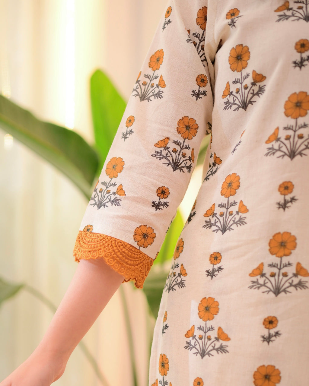Marigold Bloom Cotton Kurta Set