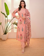 Peach Blossom Handwork Cotton Suit