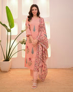 Peach Blossom Handwork Cotton Suit