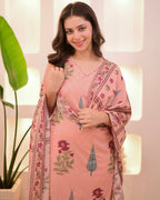 Peach Blossom Handwork Cotton Suit