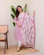 Mauve Lucknowi Cotton Gulnar Suit
