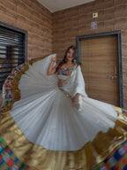 Rajwadi Rang White Foil Work Navratri Lehenga Choli
