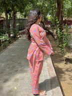 Pink floral Print Farshi Salwar Set