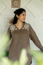 Bistre Brown Linen Co-ord Set