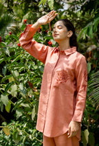 Dust Orange Linen Co-ord Set