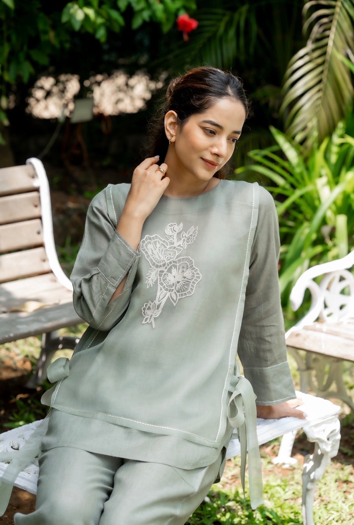 Basil Green Linen Co-ord Set