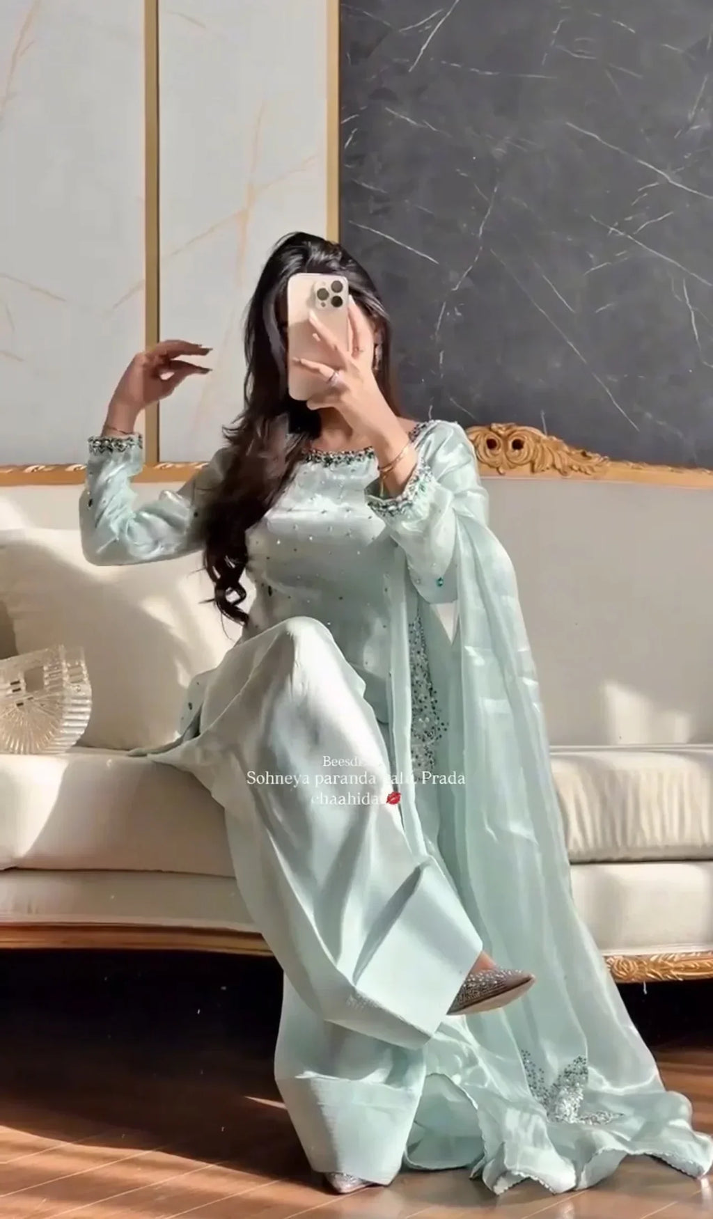 Charvi Pastel Green Farshi Suit