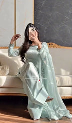 Charvi Pastel Green Farshi Suit