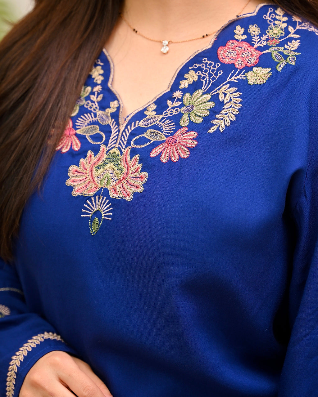 Azure Garden Threadwork Cotton Co-ord