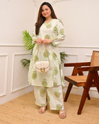 Mint Gulbahar A Line Cotton Kurta Set