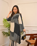 Monochrome Madness Geometric Coins Crepe Co-ord