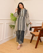 Midnight Gala Geometric Festive Crepe Co-ord