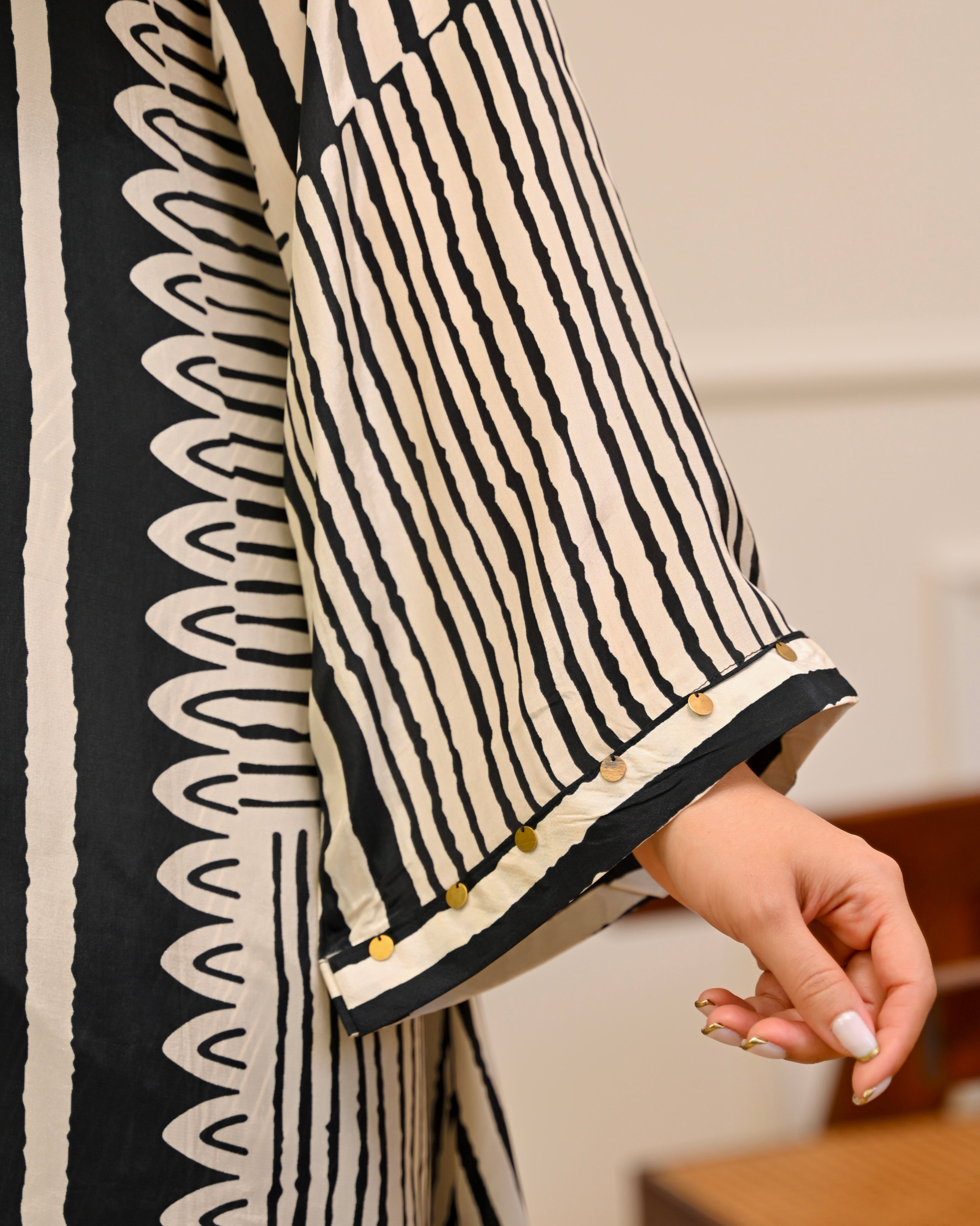 Midnight Gala Geometric Festive Crepe Co-ord