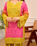 Gul Panna Bandhani Festive Crepe Co-ord