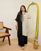 Black Ivory Natural Crepe Handwork Co-ord