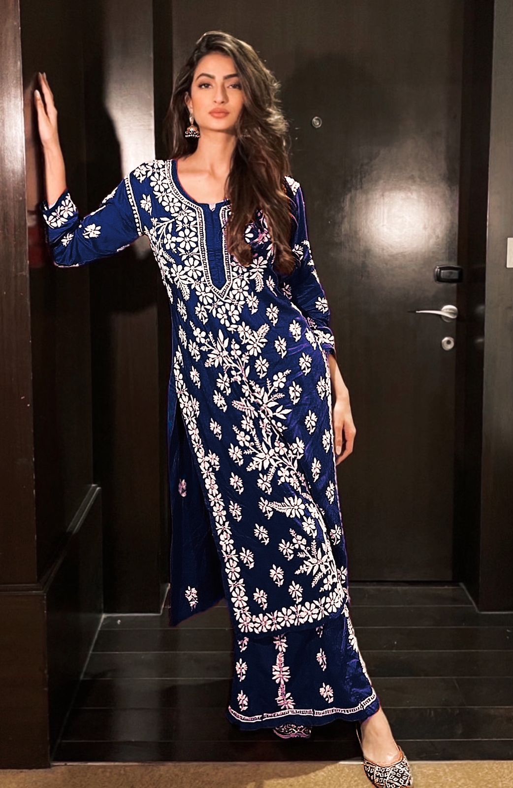 Ujjwala Black Chikankari Kurti Pant Set