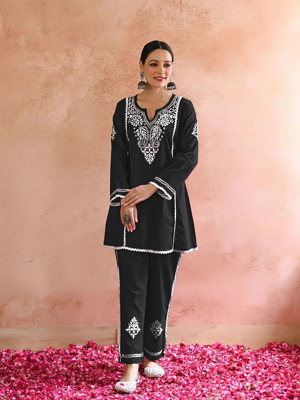 Wamika Onyx Black Chikankari Kurti Pant Set
