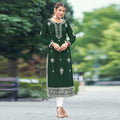 Trisha Dark Blue Chikankari Kurti Pant Set