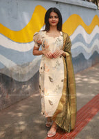 Hridya Leafy Serenade Top Dupatta Set