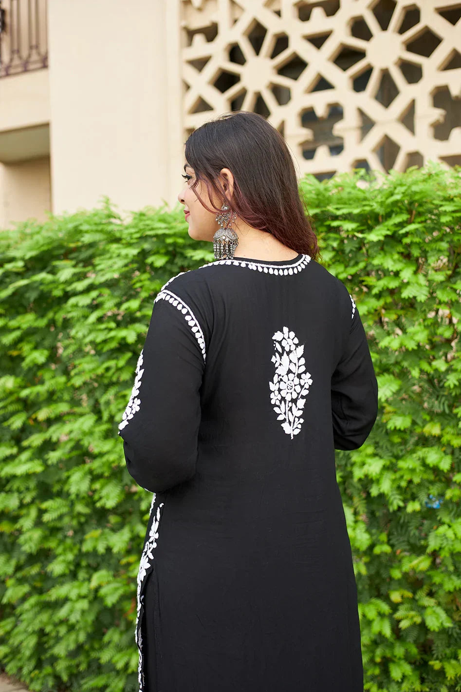 Sharika Black Chikankari Kurta Palazzo Set