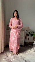 Rasika Peach Chikankari Kurta Palazzo Set