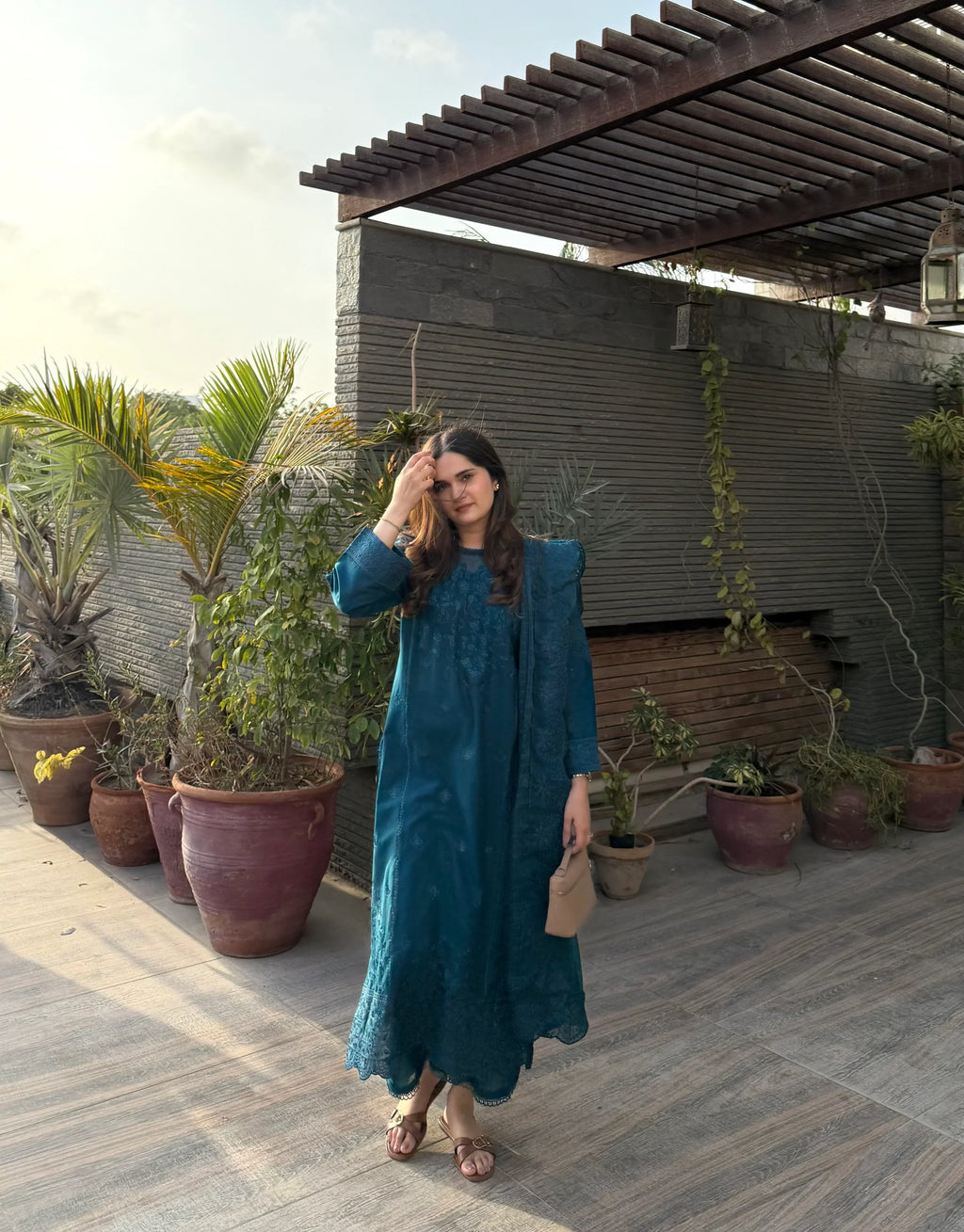 Kashvi Cotton Embroidered 3-Piece Dress Set