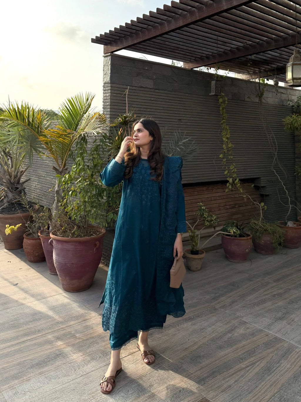 Kashvi Cotton Embroidered 3-Piece Dress Set