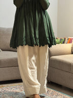 Olive green Anarkali with Farshi Salwar