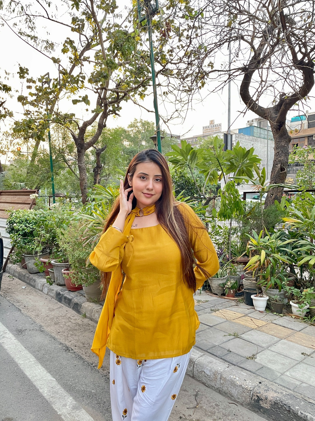 D- Sunflower Farsi Salwar Set With Dupatta