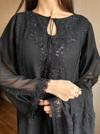 Jasmin Black Chiffon Kurta Set