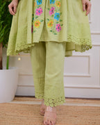 Mint Green A Line Handwork Pakistani Suit