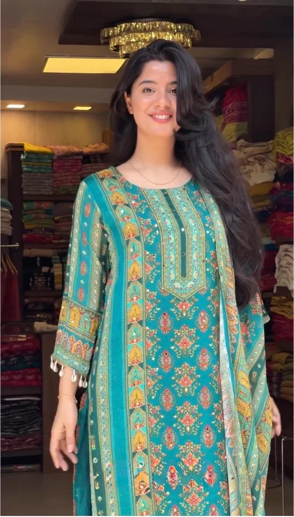 Ojasvi Black Mirror Work Pakistani Suit