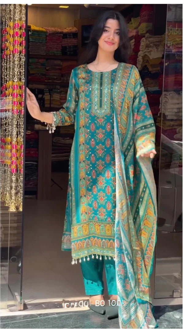Ojasvi Black Mirror Work Pakistani Suit
