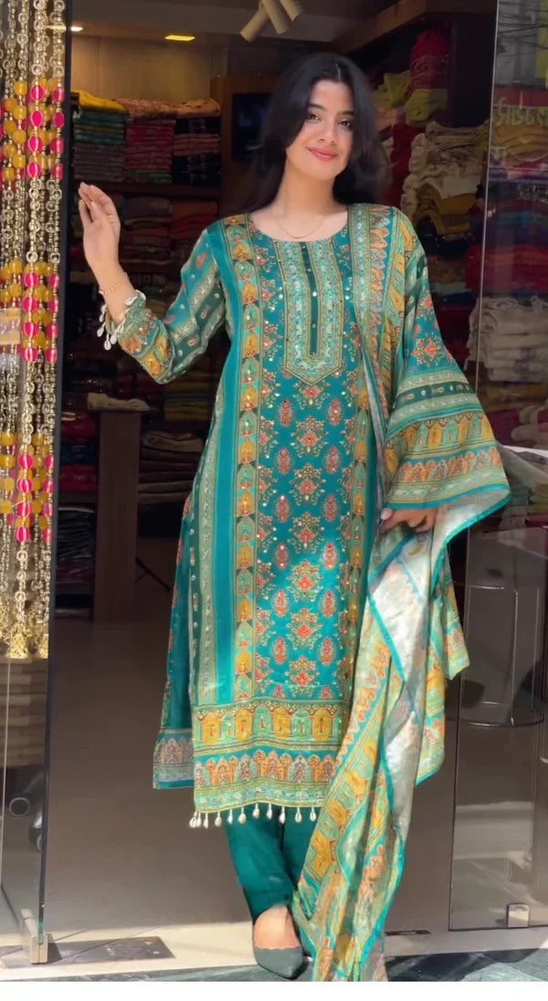 Ojasvi Black Mirror Work Pakistani Suit