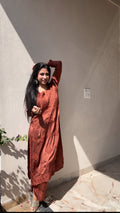 Modal Satin Brown Plazo Set