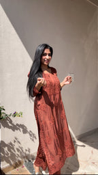 Modal Satin Brown Plazo Set
