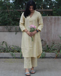 Premium linen Butterstripe Kurta Set