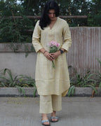 Premium linen Butterstripe Kurta Set