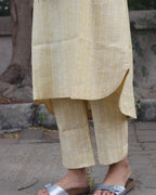Premium linen Butterstripe Kurta Set