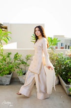 Riya Ivory Embellished Kurta Farshi Set