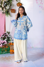 Azure Blossom Printed Kurta Set